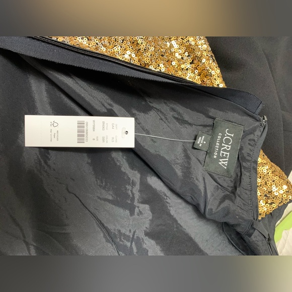 New J. Crew Collection Gwenyth Gold & Silver Ombré Sequin Slipdress Size 8 - Picture 10 of 15